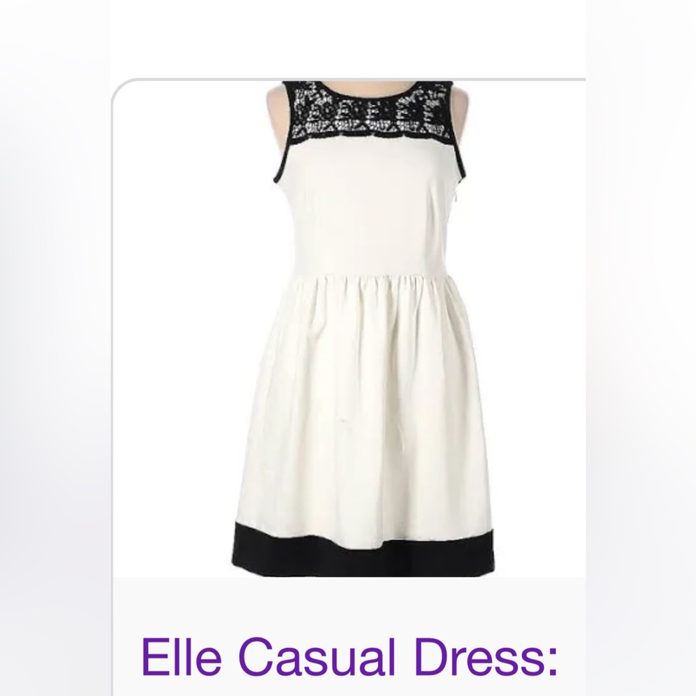 Elle black and ivory dress